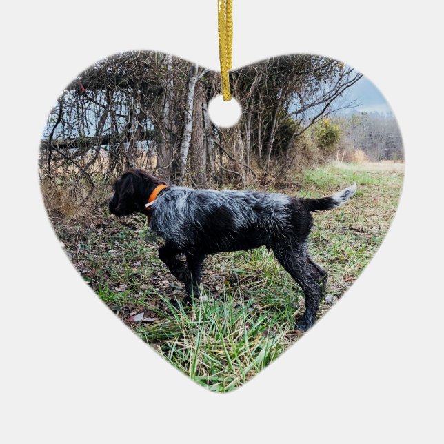 Ornamento De Cerâmica No filhote de cachorro do ponto (Frente)