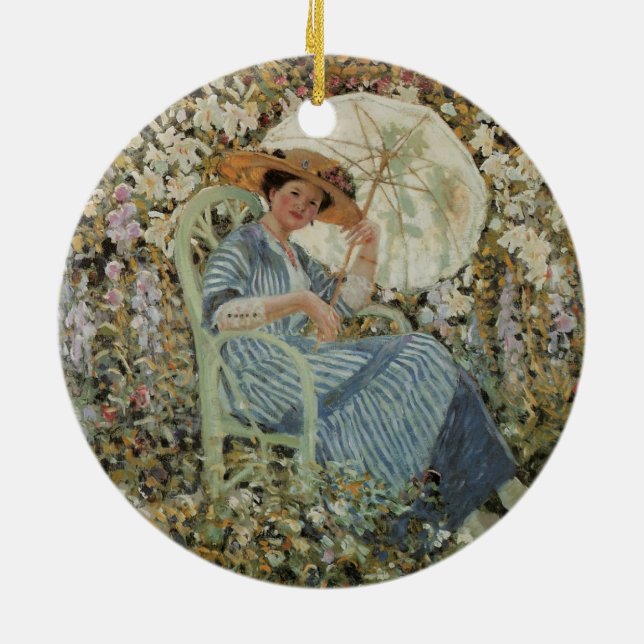 Ornamento De Cerâmica No Jardim, Giverny de Frederick Frieseke (Traseira)