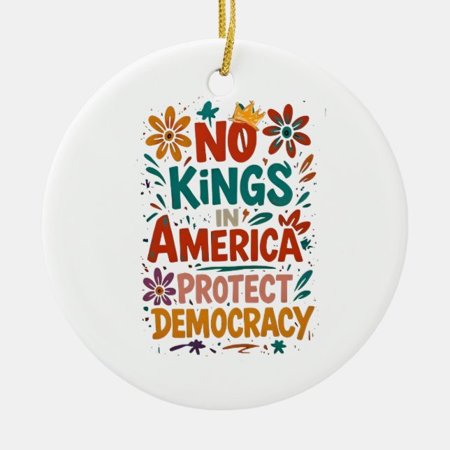 Ornamento De Cerâmica No King In America American Democracy  (Frente)