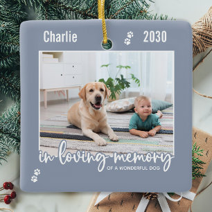 Ornamento De Cerâmica No Loving Memory Pet Memorial 2 Photo Keepsasasaet