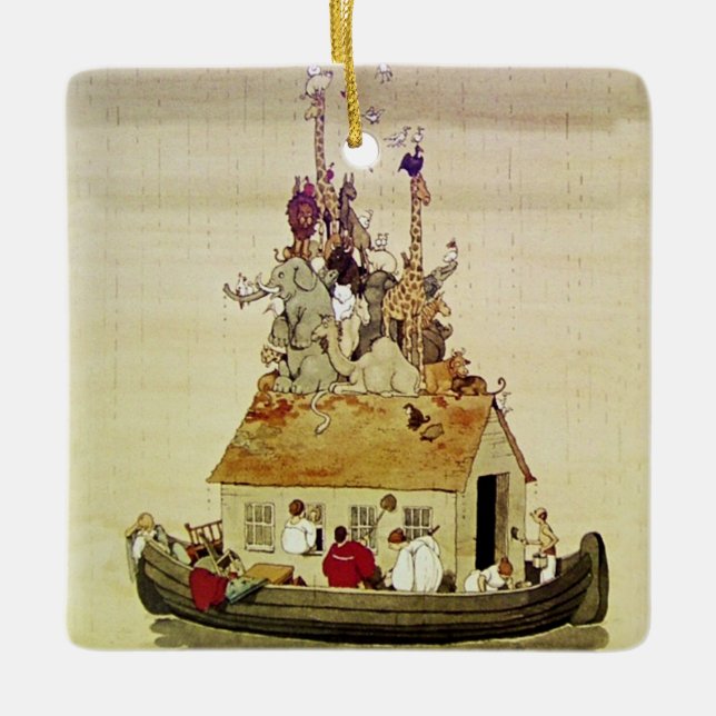Ornamento De Cerâmica "Noah's Ark" por W Heath Robinson (Frente)