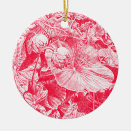 Ornamento De Cerâmica Nodding Lotus (Vermelho) -