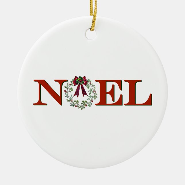 Ornamento De Cerâmica Noel com coroa (Frente)
