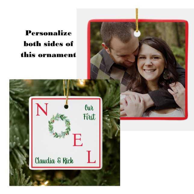 Ornamento De Cerâmica NOEL DE Feriado 1rua de Aquarela pintada Manipulad (Criador carregado)