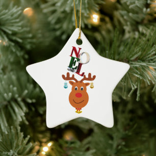 Ornamento De Cerâmica Noel Deer Bells Bauble Rudolf Snowflakes Natal