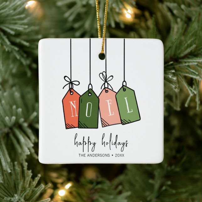 Ornamento De Cerâmica Noel Feliz Feriados Modernos (Árvore)