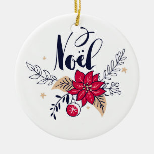Ornamento De Cerâmica Noel Poinsettia