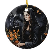 Noite Abençoada de Samhain Halloween Outono Bruxa