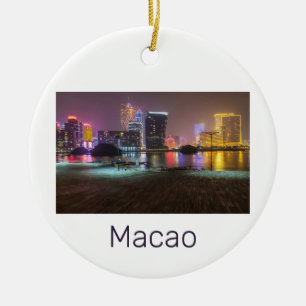 Ornamento De Cerâmica Noite de Macao Casino Skyline Panorama China