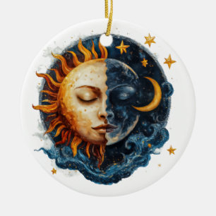 Ornamento De Cerâmica Noite & Dia Místico