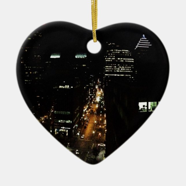 Ornamento De Cerâmica Noite em Montreal (Frente)
