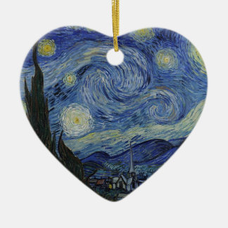 Ornamento De Cerâmica Noite estrelado de Van Gogh