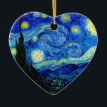 Ornamento De Cerâmica Noite estrelado por Van Gogh<br><div class="desc">Vincent van Gogh - noite estrelado pintada na rua Remy,  impressão das belas artes de France em 1889. Esta imagem foi aumentada digital para restaurar as cores corajosas,  brilhantes originais - um presente perfeito para todo o amante da arte!</div>