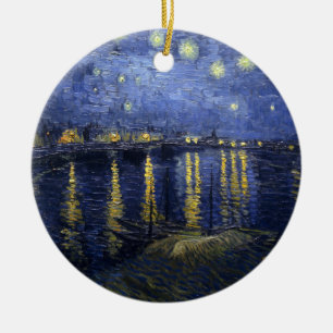 Ornamento De Cerâmica Noite estrelado sobre o Rhône