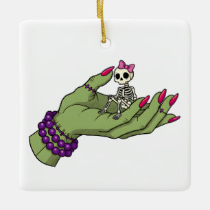 Ornamento De Cerâmica Noiva da Mão Frankenstein com Arco Skeleton Tem