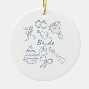 Ornamento De Cerâmica Noiva Engajada Casais de Noivos Marido Mulher