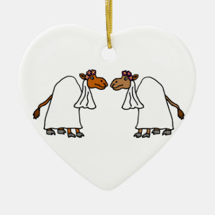 Ornamento De Cerâmica Noiva engraçada do camelo e noiva