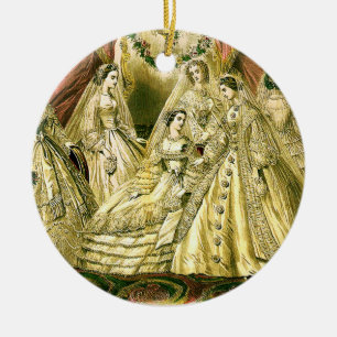 Ornamento De Cerâmica Noiva Vintage Noivas Antigas Vestido de Noiva Bran