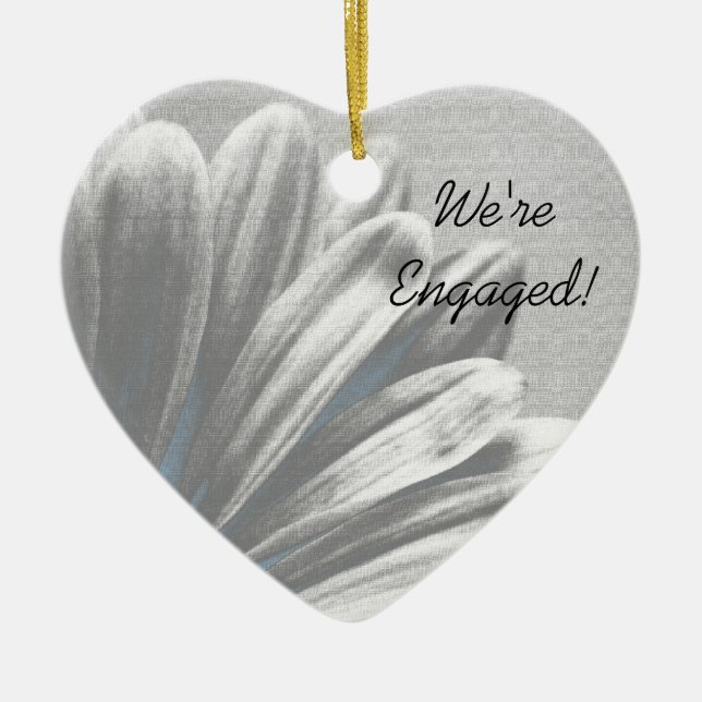 Ornamento De Cerâmica Noivado de realces azuis claros (Frente)