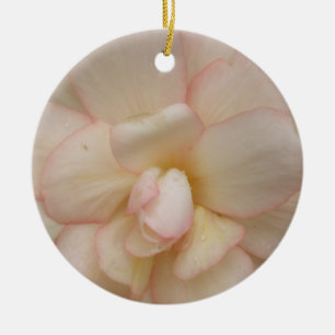 Ornamento De Cerâmica Noivado Personalizado de Flores Brancas