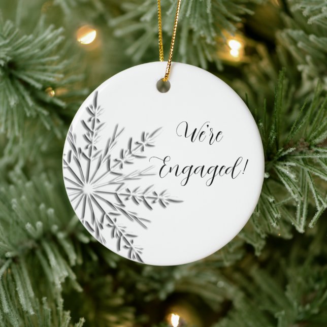 Ornamento De Cerâmica Noivado Silver Winter Snowflake (Árvore)