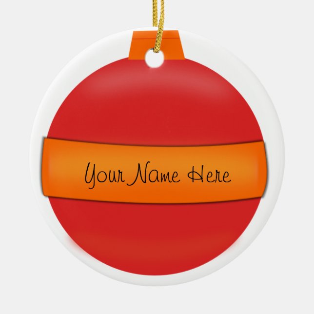 Ornamento De Cerâmica Nome da Árvore de Pedido (Frente)