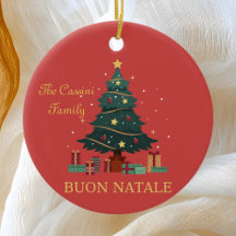 Nome da Família Italiana Buon Natale Custom Tree (