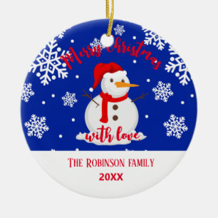 Ornamento De Cerâmica nome da família snowman