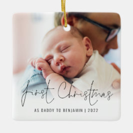 Ornamento De Cerâmica Nome da Foto Ano Primeiro Natal Como Pai