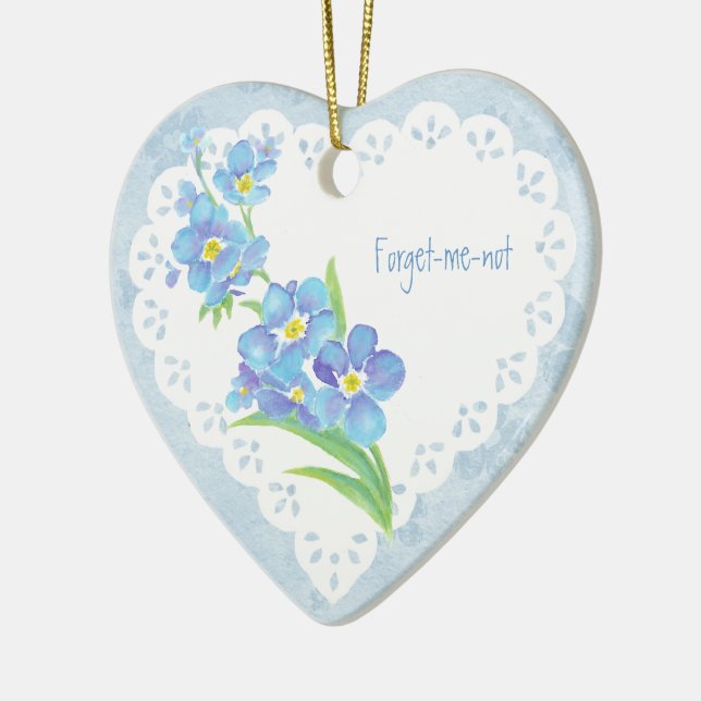 Ornamento De Cerâmica Nome Datado Personalizado Esquecer-me-não Flor de  (Esquerda)