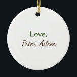 Ornamento De Cerâmica nome de adição de amor simples texto editável míni<br><div class="desc">design</div>