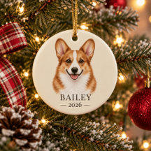 Nome de Corgi Ruivo Personalizado & Ano