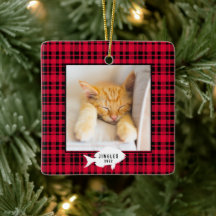 Nome de Gato Xadrez Vermelho Festivo Natal