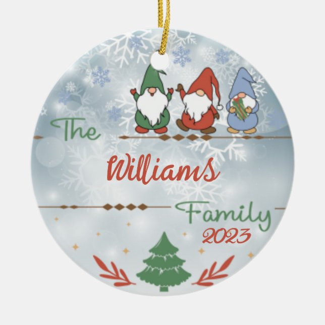 Ornamento De Cerâmica Nome de Natal (Frente)