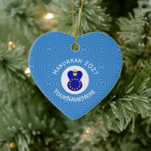 Ornamento De Cerâmica Nome do Anjo do Hanukkah da União Europeia Ano Cor