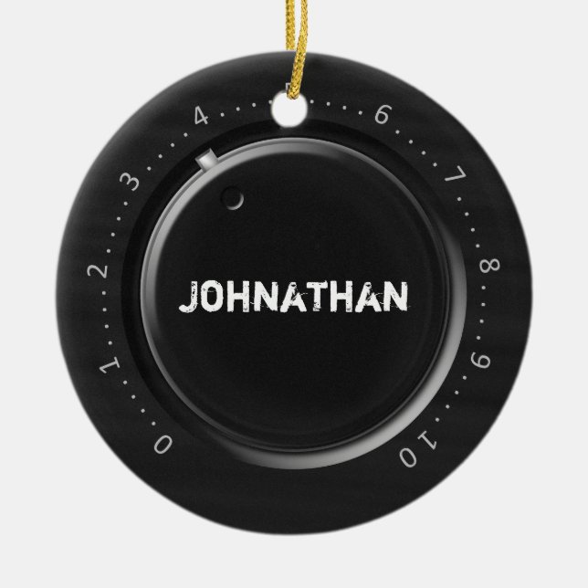 Ornamento De Cerâmica Nome do costume do botão do volume (Frente)