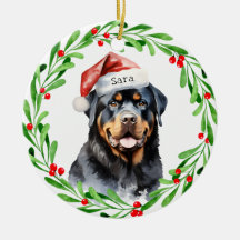 Nome do Monograma Personalizado de Natal do Rottwe