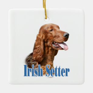 Ornamento De Cerâmica Nome do Setter Irlandês