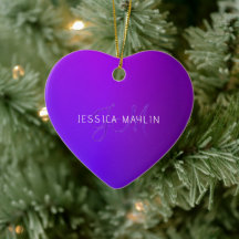 Nome e Monograma do Gradiente Roxo Moderno