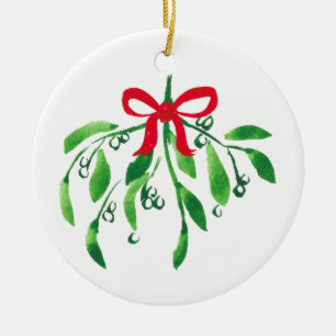 Ornamento De Cerâmica Nome e nome do mistério Ano Festivo Vermelho Beijo