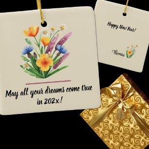 Ornamento De Cerâmica Nome, exibição anual, ano novo 2026