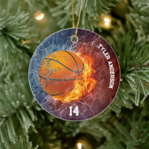 Ornamento De Cerâmica Nome moderno de basquete e número de jogador Gelad