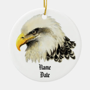Ornamento De Cerâmica Nome Personalizado, Águia Americana Nunca Esquece