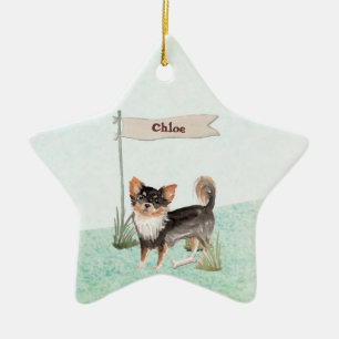 Ornamento De Cerâmica Nome Personalizado Cão Pet Chihuahua