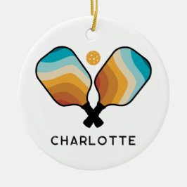 Ornamento De Cerâmica Nome Personalizado da Camada de Seleção e da Bola