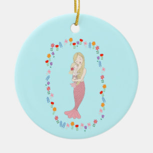 Ornamento De Cerâmica Nome Personalizado da Menina de Natal