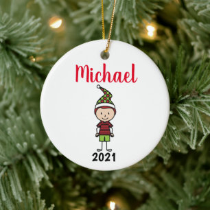 Ornamento De Cerâmica nome personalizado de crianças de feriado persona