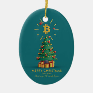 Ornamento De Cerâmica Nome Personalizado de Criptomoeda de Natal Merry