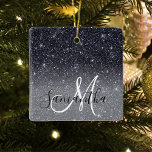 Ornamento De Cerâmica Nome Personalizado de Mineração de Mineração Preta<br><div class="desc">Apresentando nosso incrível produto Moderno Negra Glitter Sparkles Personalized Name, disponível exclusivamente no Zazzle! Adicione um toque de elegância e brilho à sua vida diária com este item personalizado. Nosso produto Modern Black Glitter Sparkles Personalized Name apresenta um fundo preto elegante, enfeitado com brilhos brilhantes mesmerizantes. A combinação de preto...</div>