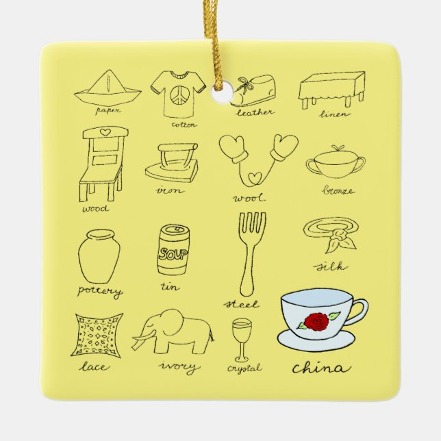 Ornamento De Cerâmica Nome Personalizado do 20 de Feliz Aniversário (Frente)